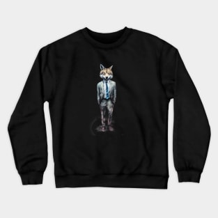 Watercolor Business Fox Crewneck Sweatshirt